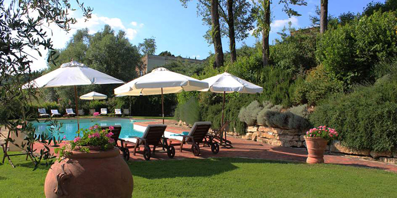 lounge by the pool at La Limonaia