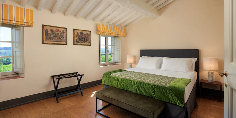 Incredible views, perfect comfort in one of the bedrooms at Villa San Marcellino